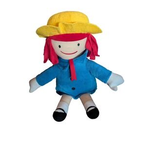 Madeline Plush Doll Eden Storybook Character Blue Coat Yellow Hat Red Hair Toy